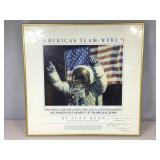 This is a framed signed poster titled Americaï¿½s