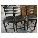 3 Padded Bar Stool Chairs