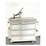 Rolling cabinet w/8 drawers, approx 50x23x45in