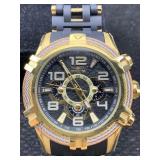 New Invicta chronograph watch black band gold