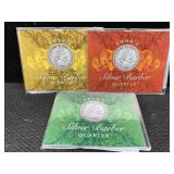 3 Silver Barber Quartes Incl. 1898, 1907 & 1916