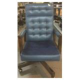 Rolling Blue leather office chair