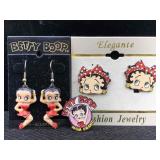 Betty Boop Earrings & Pin