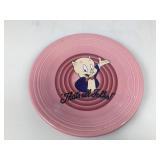 Porky pig thatï¿½s all folks fiesta ware pink plate