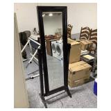 Black wood Floor full body mirror, 6ft tall