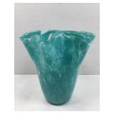 This is a Vietri Onda glass teal colored with a
