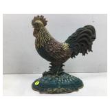 Cast Iron. Rooster. Door Stop.   Nice ornate base