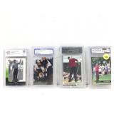 4 Certified & Cased Tiger Woods Trading Cards