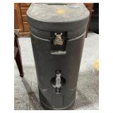 Black Plastic travel container, approx 16x17x38in