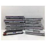 10 Amtrak train cars, HO gauge, engine 503, United