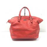 Kate Spade red ostrich leather large satchel