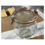Case of Weck Glass Jar w/lid, 3.5in tall from