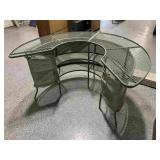 Metal semicircle Patio bar, approx 73x38in