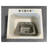 2 Sinks, metal & plastic, approx 25x22x12in