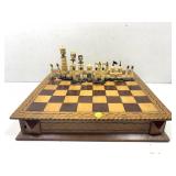 Vtg Tarascan Pulpit Chess Set - Carved Bone