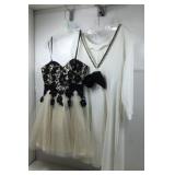Promgirl dress black lace w/beige twill sz 3/4 &