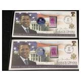 2-2009 Barack Obama Commemorative Cover Coin Stamp
