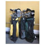 3-Golf Bags with clubs, see photos