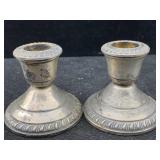 2 Sterling Silver Weighted Candle Holders, Tw 262g