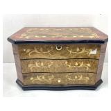 Lacquered Inlaid Jewelry Box Valet - mirror needs
