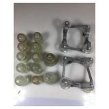 Vtg cast aluminum case span brackets &