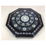 Lacquered octagon shaped jewelry box with MOP on