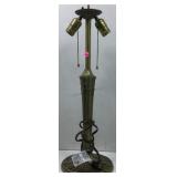 Very ordinate cast brass table lamp base no