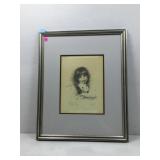 This image shows a vintage framed print in the