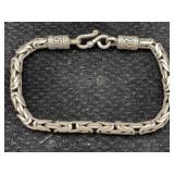 Sterling Silver Bracelet, Tw 26.9g, Sz 7½in Long