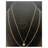 2 Sterling Silver Necklace, Tw 8.4g, Sz 22½in Long