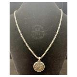 Sterling Silver D.y Necklace & Pendant, Tw 44.2g,