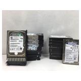 Box of 16 PC hard-drives..