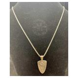 Sterling Silver Necklace & Pendant, Tw 18g, Sz