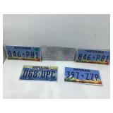 Lot of 5 Misc license plates. 4 are Nevada and1