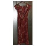 This vintage red and white tie-dye dress