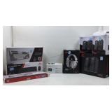 A box lot of red dragon gaming products, three