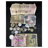 Bag Of Foreign Currency & Coins