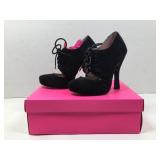Betsey Johnson Like New Black Suede Lace Up
