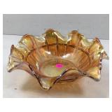 This vintage imperial glass, carnival glass bowl
