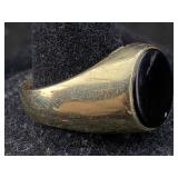 14k Gold Ring W/onyx, Tw 10.3g, Seal With Silicone