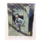 Norman Rockwell Signed Lithograph On Paper. ï¿½Tom