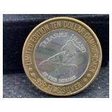 999 Silver Treasure Island $10 Token