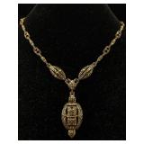 Sterling Silver Necklace W/stones, Tw 37.1g, Sz