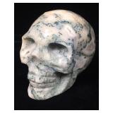 3in Natural Moss Agate Carved Stone Skull