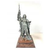 Cast Resin Medieval Female Warrior Sculpture.