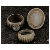 3 Sterling Silver Rings, Tw 22.7g, Sz 5, 6, 8
