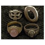 4 Sterling Silver Rings, Tw 23.5g, Sz 5, 7 & 9
