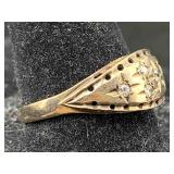 14k Gold Ring W/clear Stones, Tw 1.7g, Sz 8