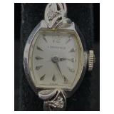 14k Gold Longines Wind-up Watch W/diamond, Tw 17g,