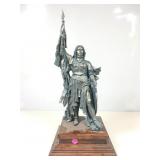 Cast Resin Medieval Female Warrior Sculpture.